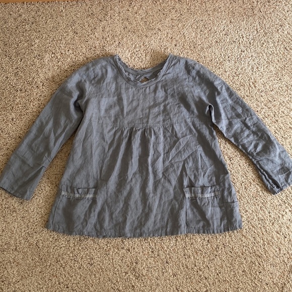 Breathe Clothing Gray Linen Babydoll Top - Picture 5 of 12